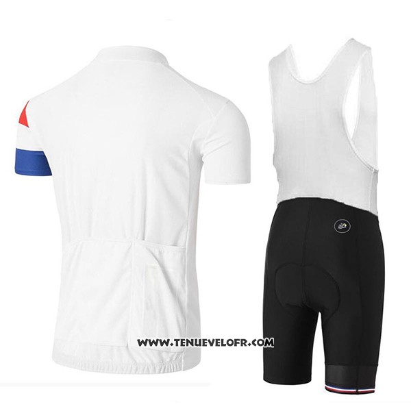 2017 Maillot Ciclismo Coq Sportif Tour DE France Blanc Manches Courtes et Cuissard